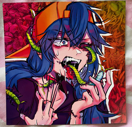 Cobalt Centipede Mini Print