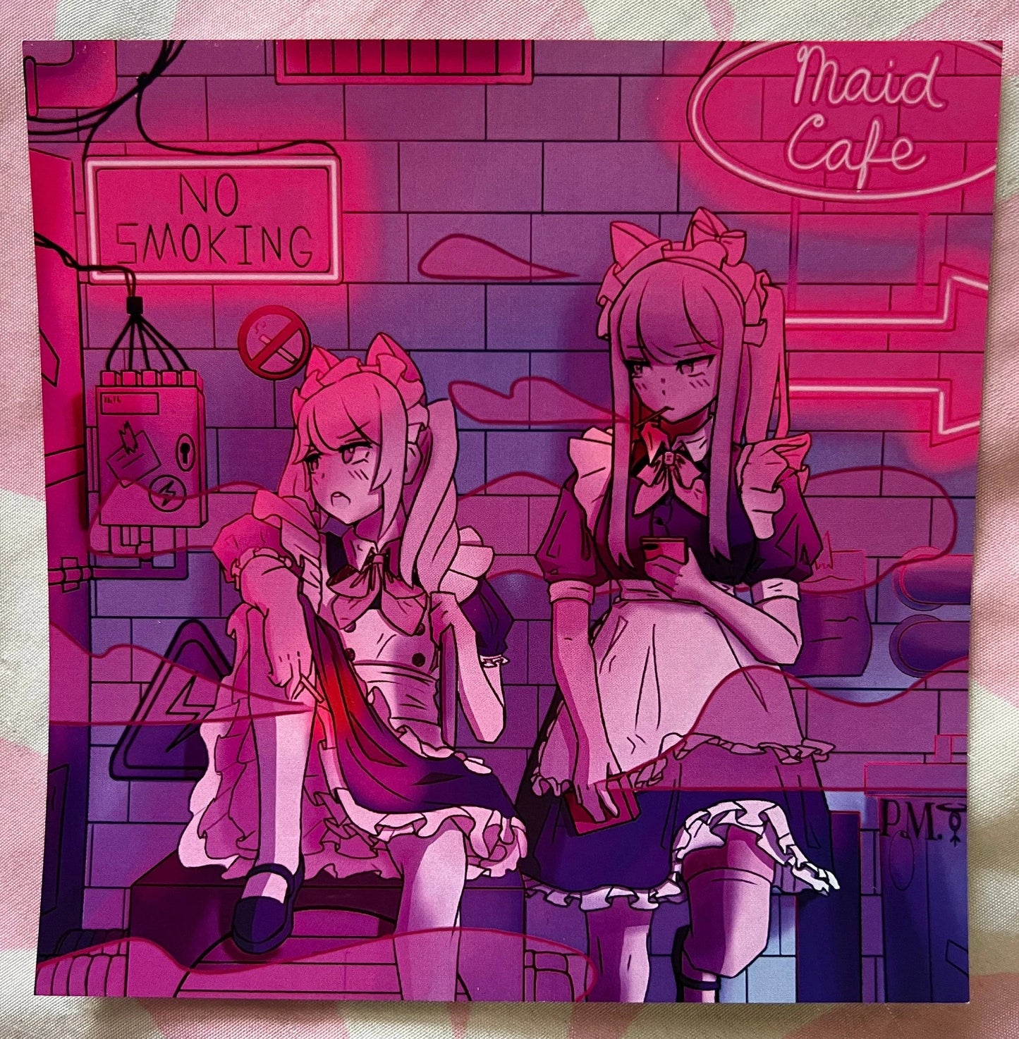 Neon Cat Maids Mini Print